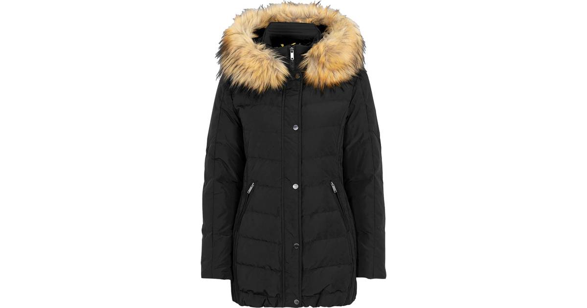 Saki Lauren Faux Fur Jacket - Black/Natural • Priser »
