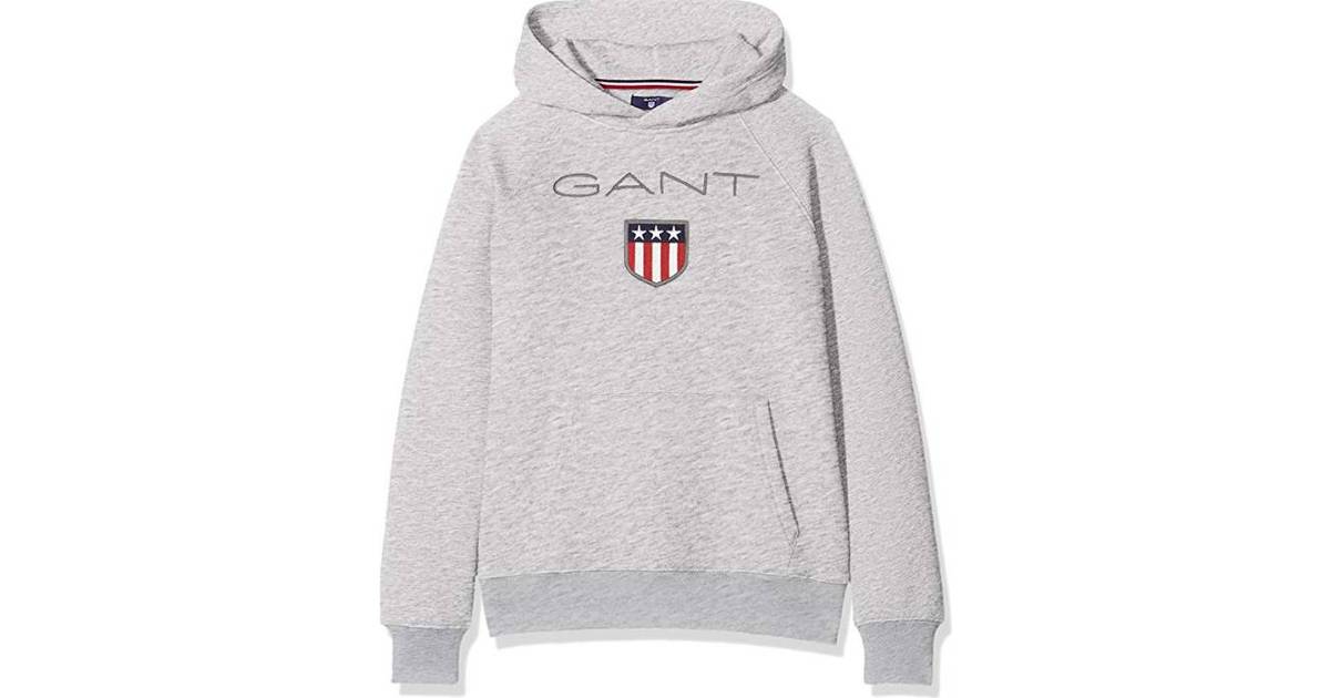 Gant Shield Logo Hoodie - Gray (906652) • Se priser (3 butikker) »