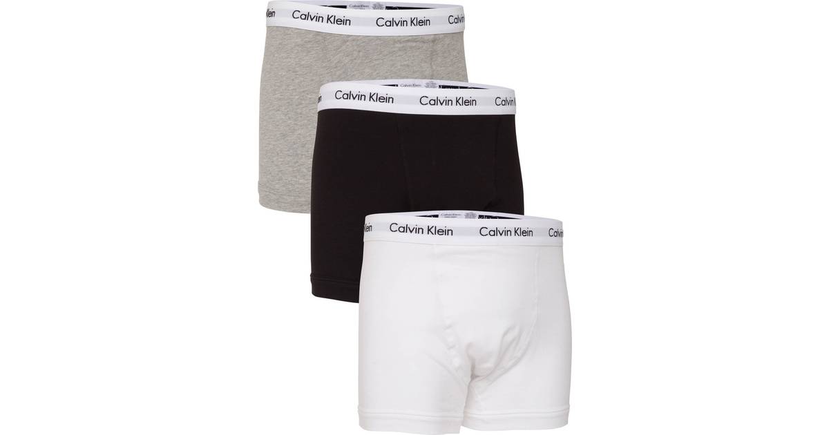 Calvin Klein Cotton Stretch Trunks 3-pack Black/White/Grey Heather • Pris »
