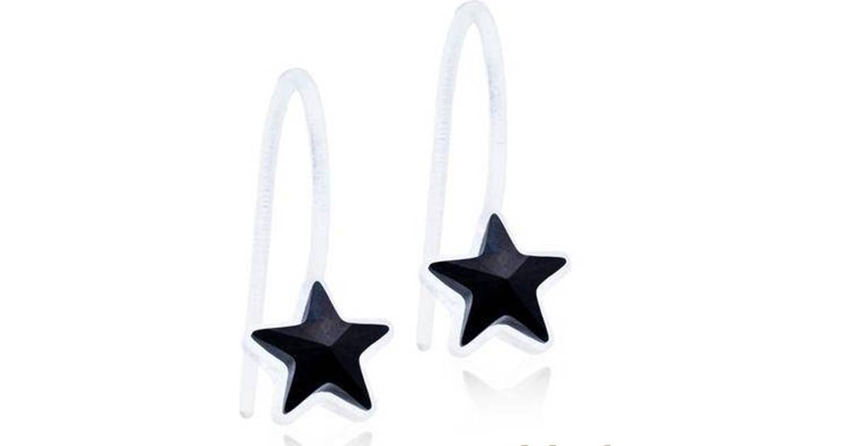 Blomdahl Star Pendant Fixed Earrings - White/Jet • Se priser hos os »