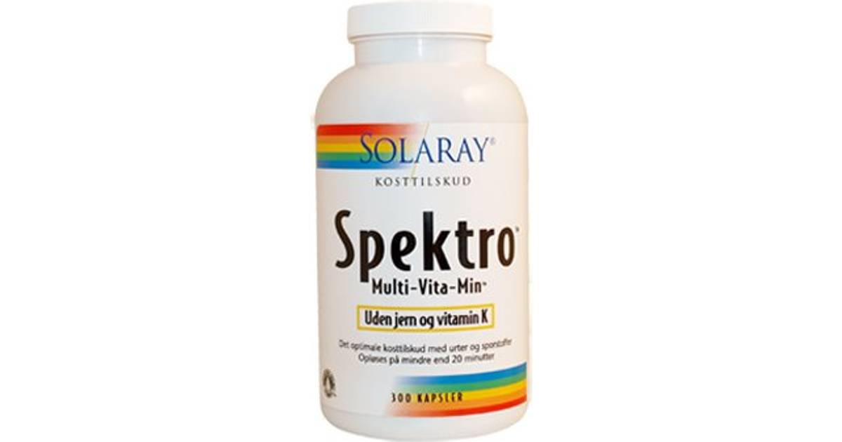 Solaray Spektro Uden Jern og Vitamin K 300 stk • Se priser hos os »