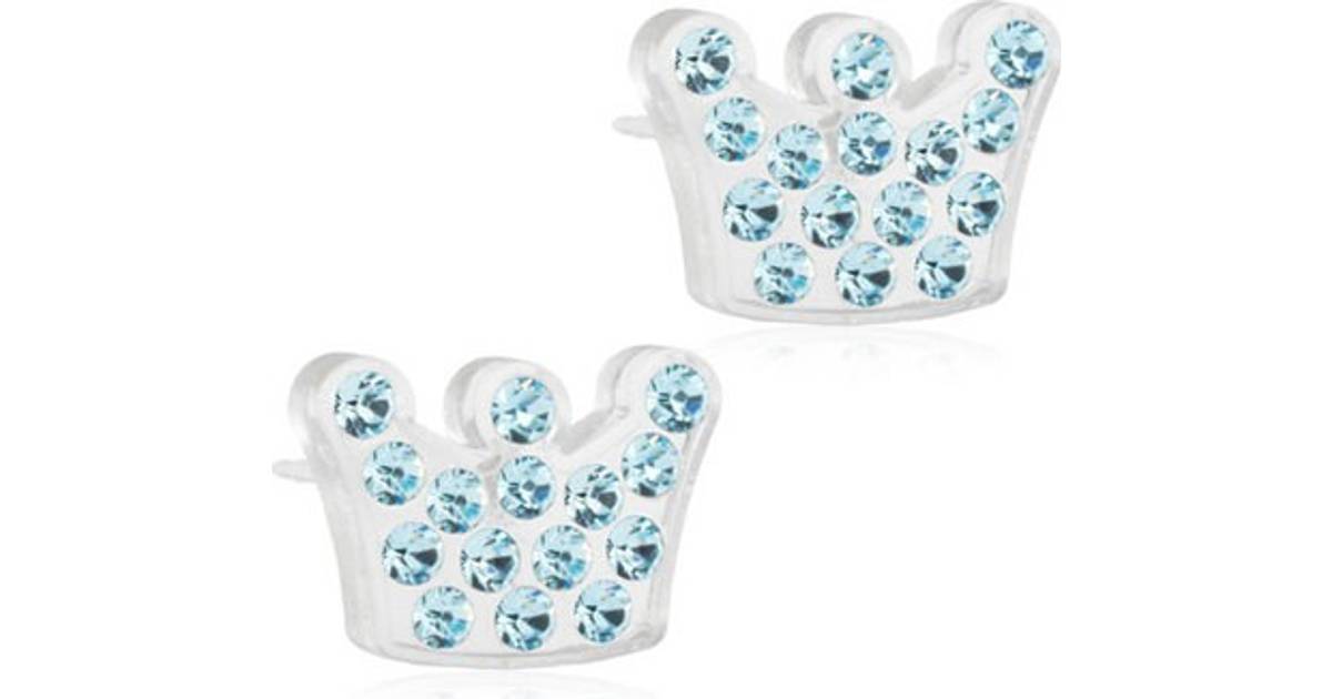 Blomdahl Brilliance Princess Earrings - White/Blue • Se priser hos os »