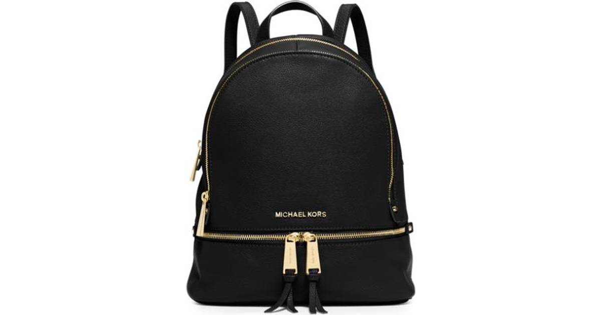 Michael Kors Rhea Medium Leather Backpack - Black • Se priser hos os »