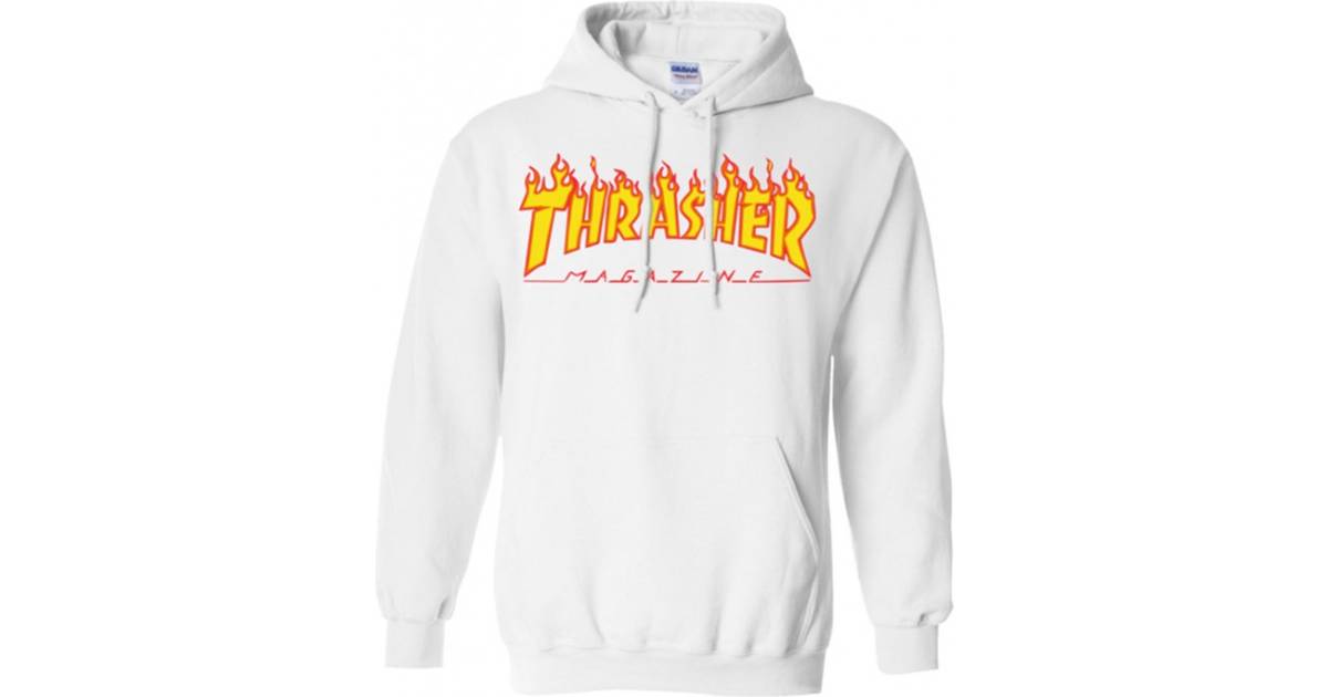 Thrasher Magazine Flame Logo Hoodie - White • Priser »