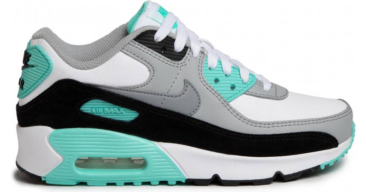 Nike Air Max 90 LTR GS - White/Light Smoke Grey/Hyper Turquoise/Particle  Grey • Pris »