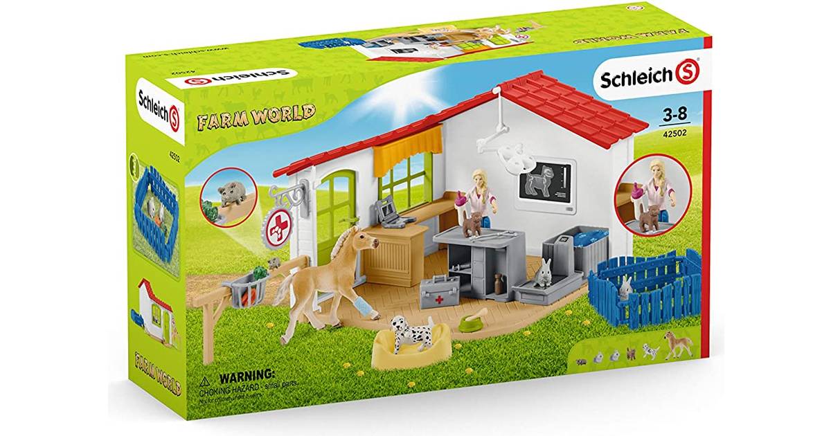 Schleich Farm World Veterinarian Praksis med Kæledyr 42502 • Pris »