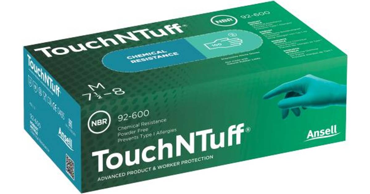 Ansell TouchNTuff 92-600 Disposable Glove 100-pack • Pris »