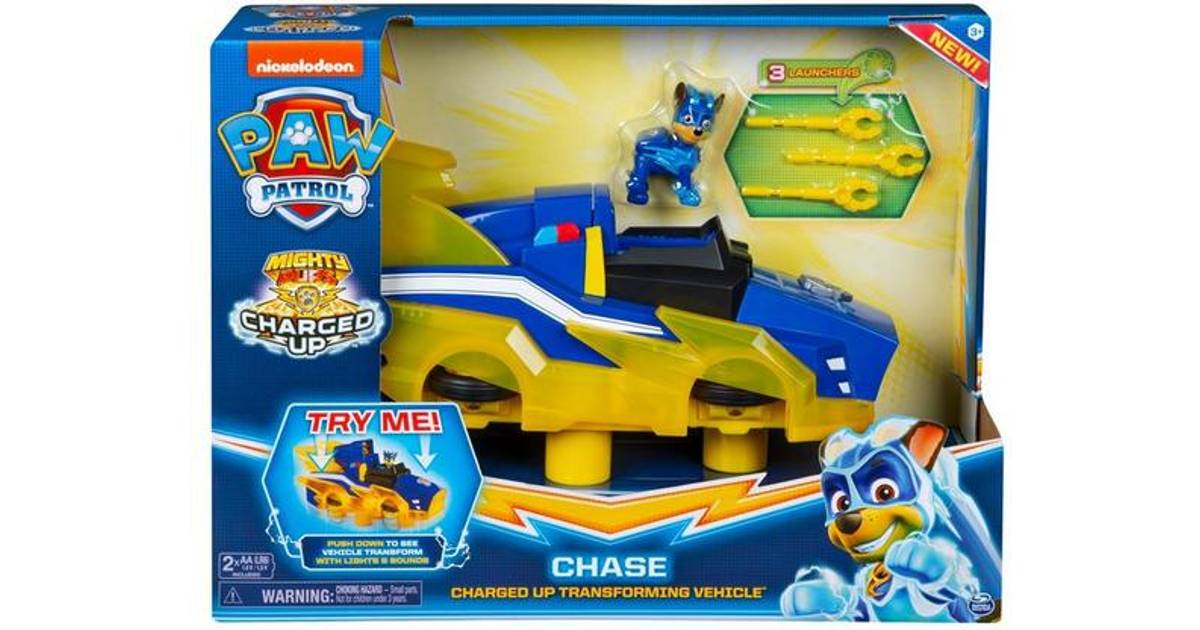 Narkoman Perle En del Spin Master Paw Patrol Mighty Pups Charged Up Chase's Charged Up Deluxe  Vehicle