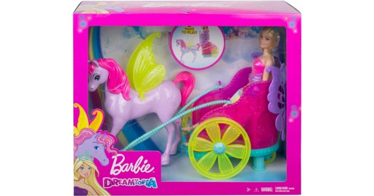 Barbie Dreamtopia Prinsesse med Fantasi Hest og Vogn • Pris »