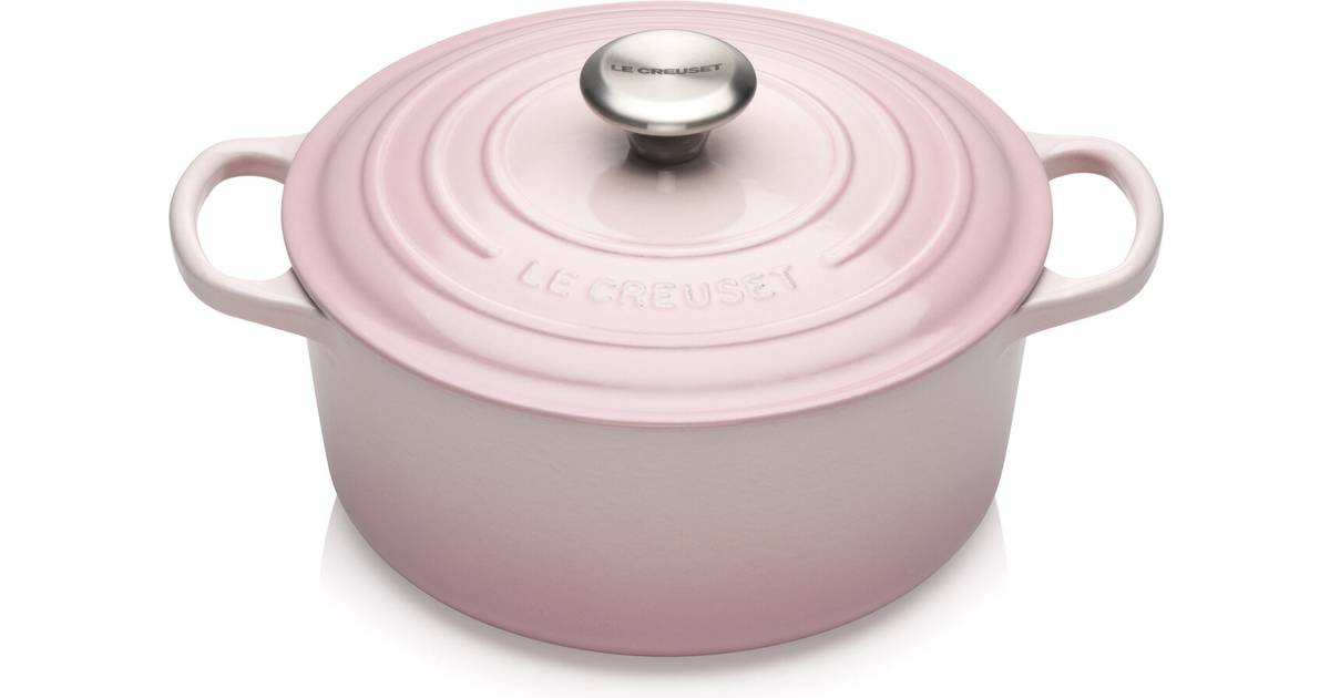 Le Creuset Shell Pink Evolution Cast Iron Round med låg 24cm • Pris »