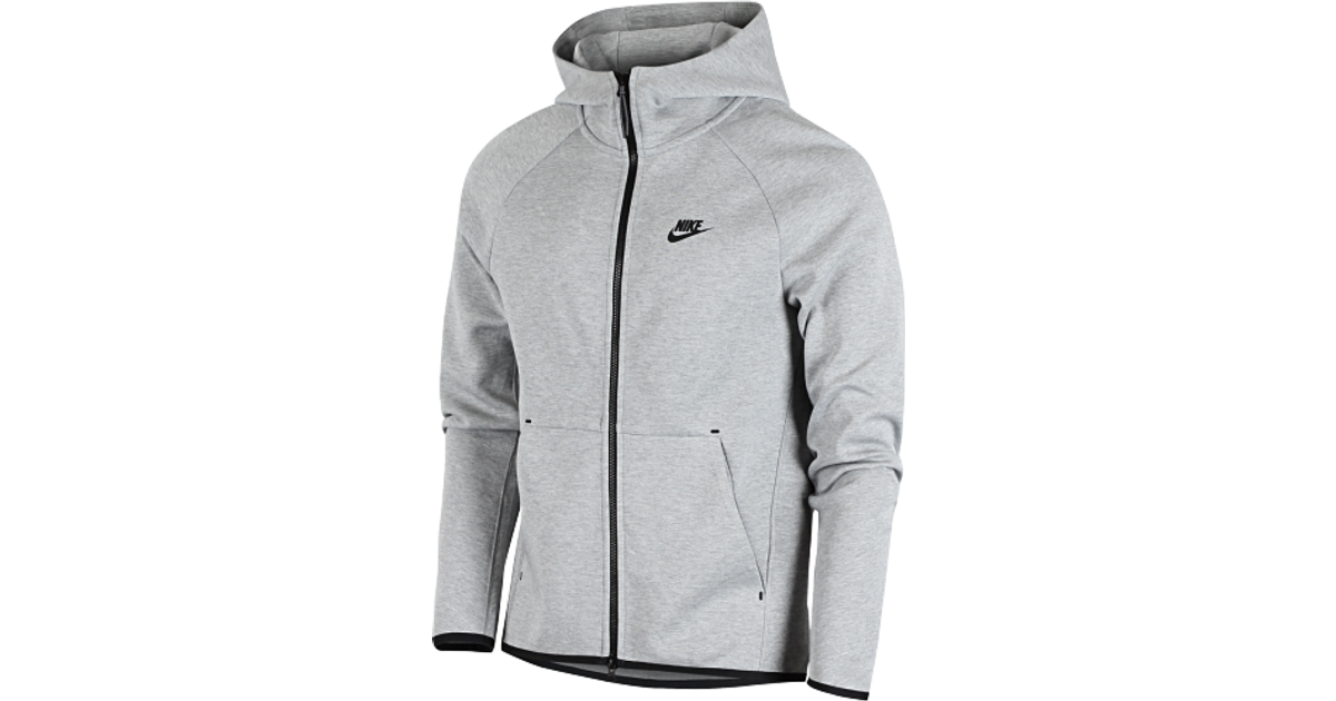 Nike Tech Fleece Full Zip Hoodie Men - Dark Grey Heather/Black • Pris »