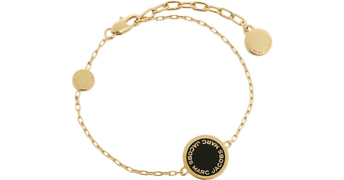 Marc Jacobs Logo Disc Bracelet - Gold/Black • Se priser hos os »