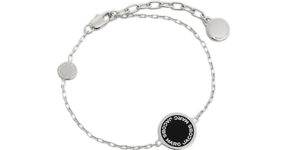 Marc Jacobs Logo Disc Bracelet - Silver/Black • Se priser hos os »