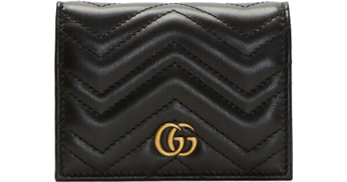 ensom af Detektiv Gucci GG Marmont Card Case Wallet - Black • Se pris