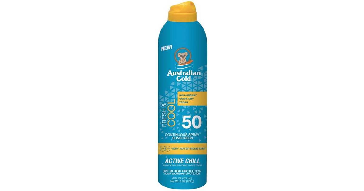 Australian Gold Fresh & Cool Continuous Spray Sunscreen SPF50 177ml • Se  priser nu »