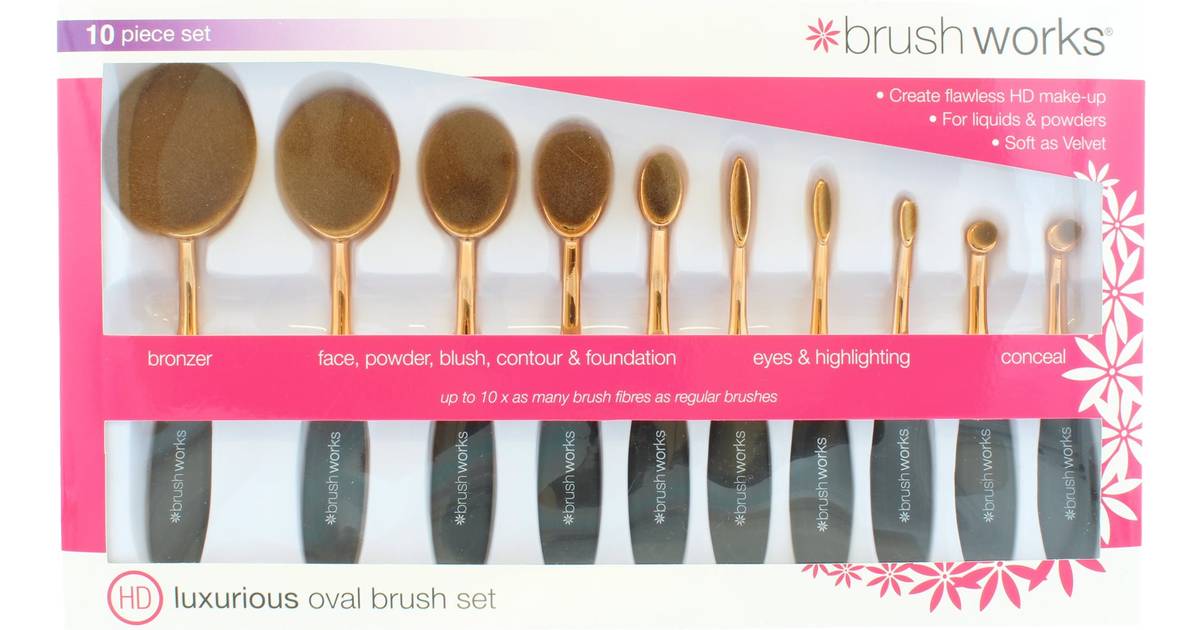 Brush Works Luxurious Oval Brush Set 10-pack • Pris »