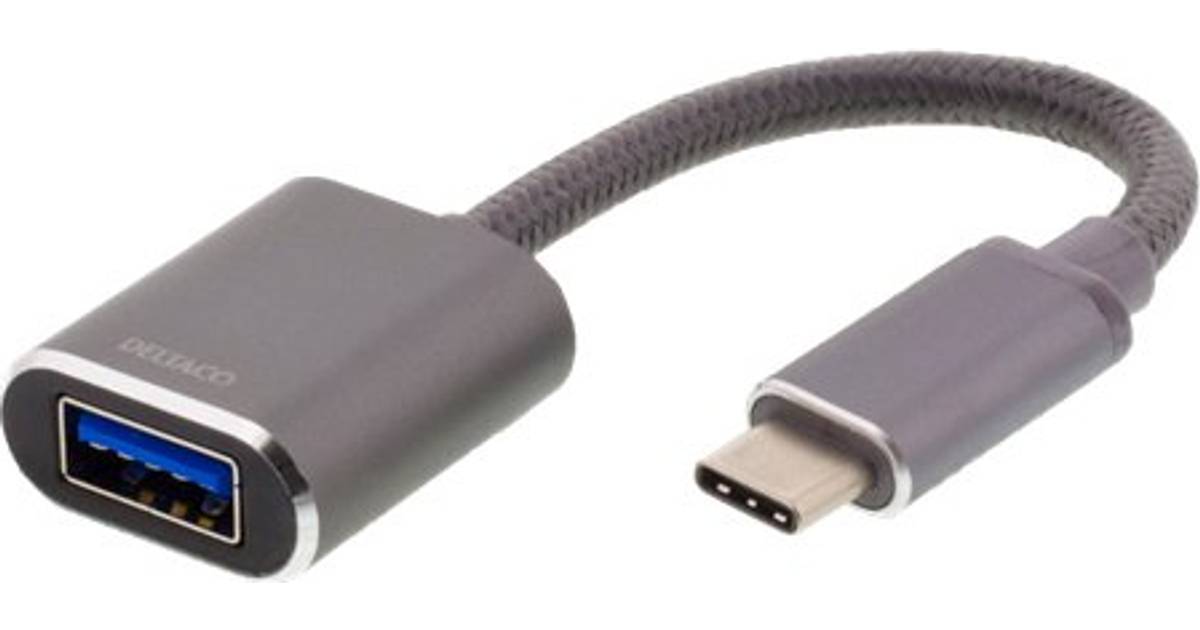 Deltaco USB-C - USB-A OTG Adapter M-F 0.11m • Priser »