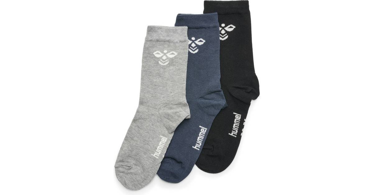 Hummel Sutton Socks 3-pack - Black/Grey Melange/Blue Nights (207550-2049) •  Pris »