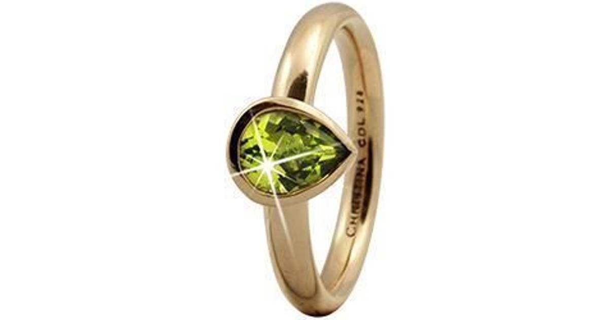Christina Jewelry Pear Ring - Gold/Peridot • Se pris