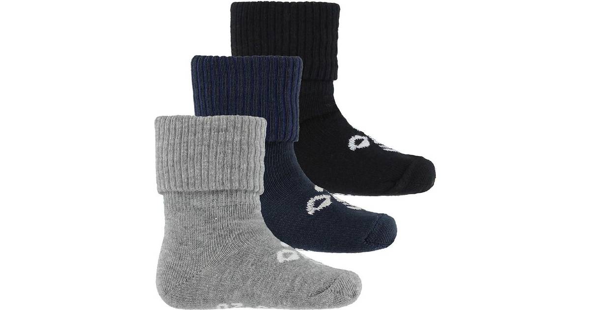 Hummel Sora Cotton Socks 3-pack - Black/Grey Melange/Blue Nights  (207549-2049) • Pris »