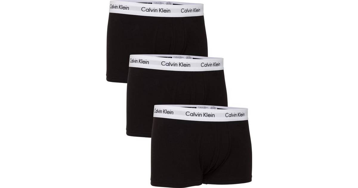 Calvin Klein Cotton Stretch Low Rise Trunks 3-pack - Black • Pris »