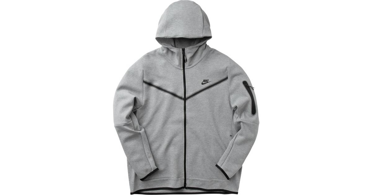 Nike Tech Fleece Full-Zip Hoodie Men - Dark Grey Heather/Black • Pris »