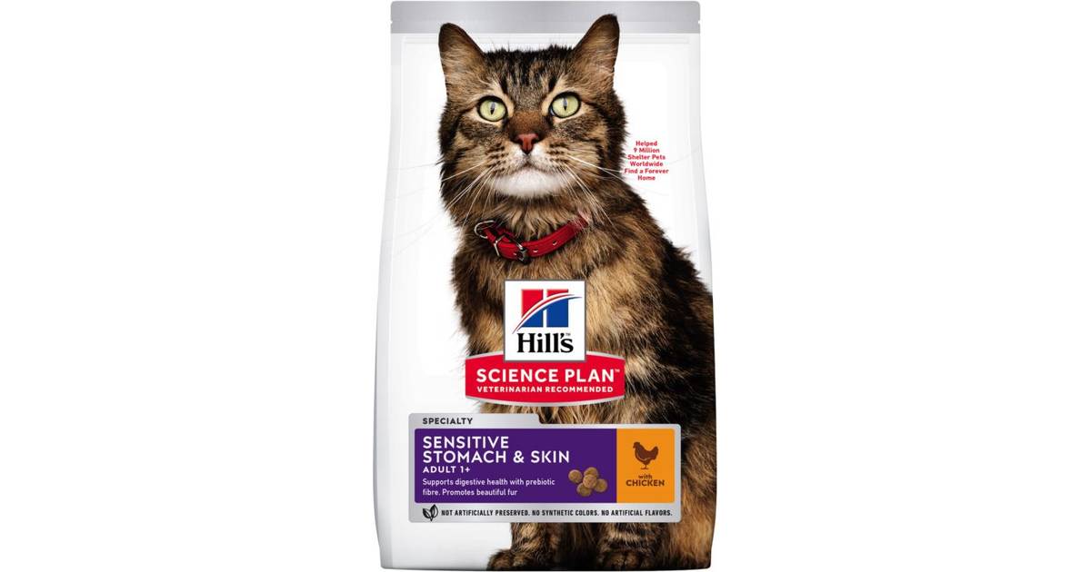 Hill's Science Plan Sensitive Stomach & Skin Adult Cat Food with Chicken  7kg • Pris »