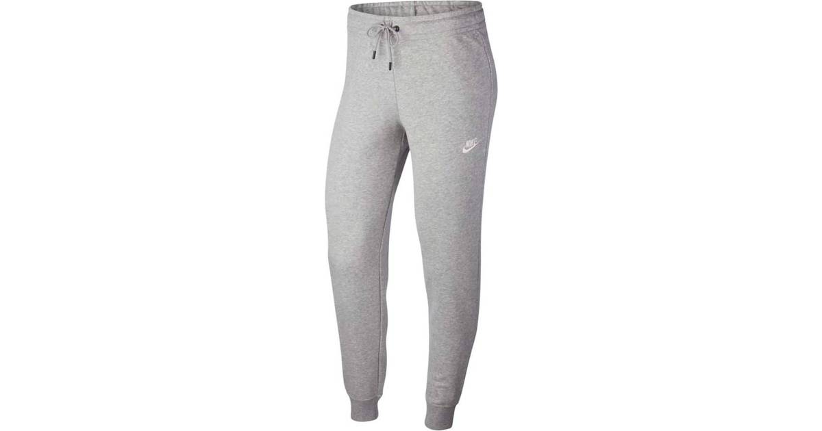Nike Essential Fleece Pants Women - Dark Grey Heather/Matte Silver/White •  Pris »