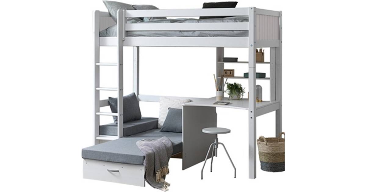 Flexa Nordic High Bed with Sofa Bed & Desk 106x210cm • Pris »
