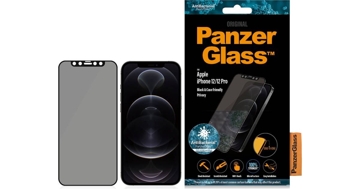 PanzerGlass Privacy AntiBacterial Case Friendly Screen Protector for iPhone  12/12 Pro • Pris »