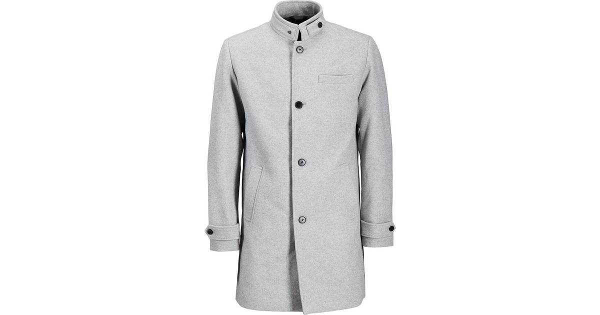 Jack & Jones Recycled Wool Blend Coat - Grey/Light Grey Melange • Pris »