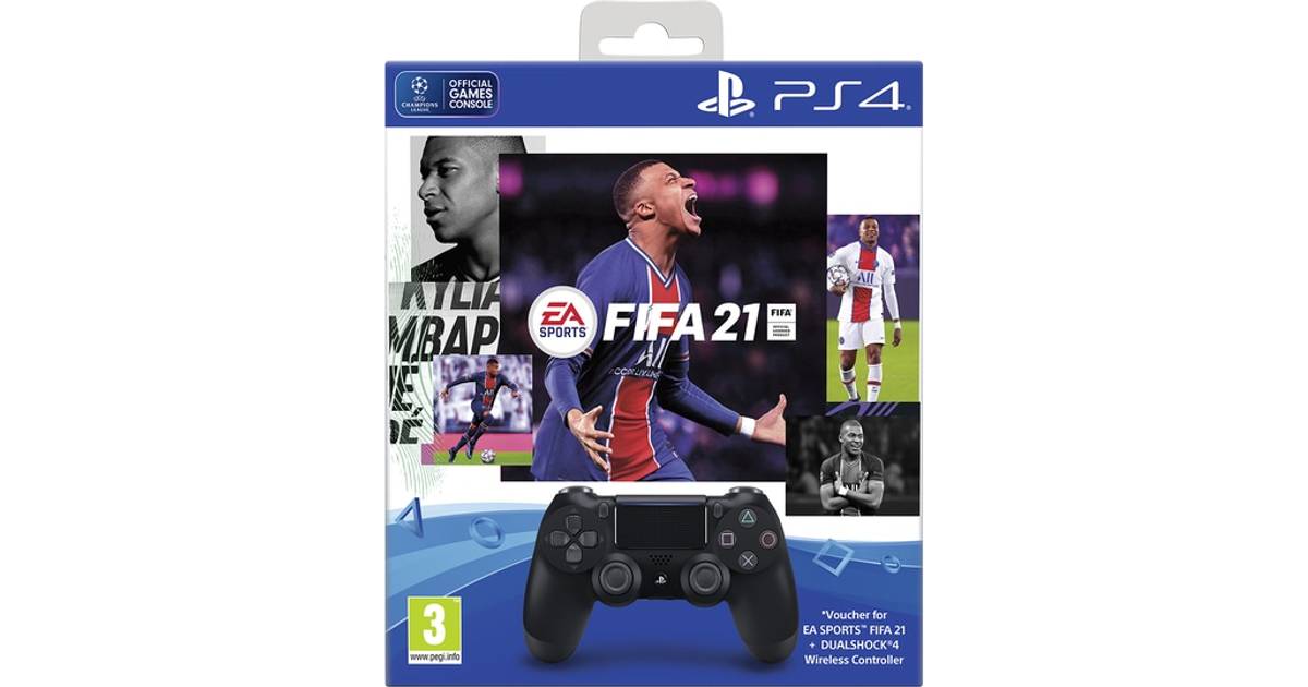 Sony DualShock 4 Wireless Controller - Black and FIFA 21 Bundle (PlayStation  4)