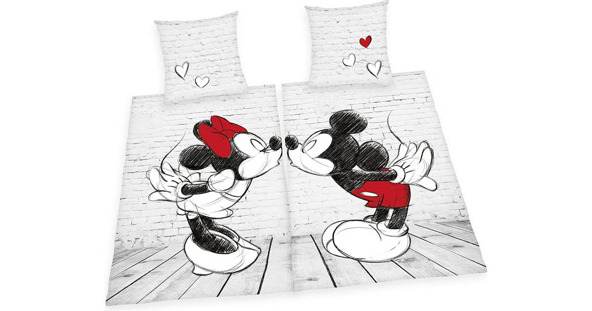 Herding Disney Mickey and Minnie Double Bedding Set 135x200cm • Pris »