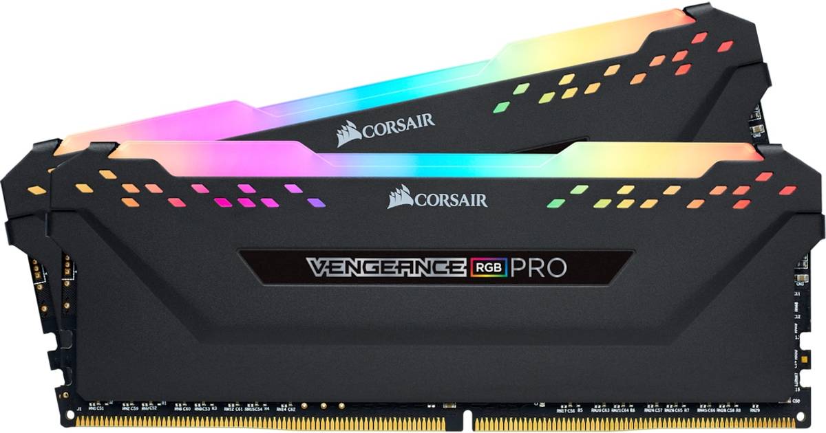 Corsair Vengeance Black RGB LED Pro DDR4 3200MHz 2x16GB  (CMW32GX4M2E3200C16) • Pris »