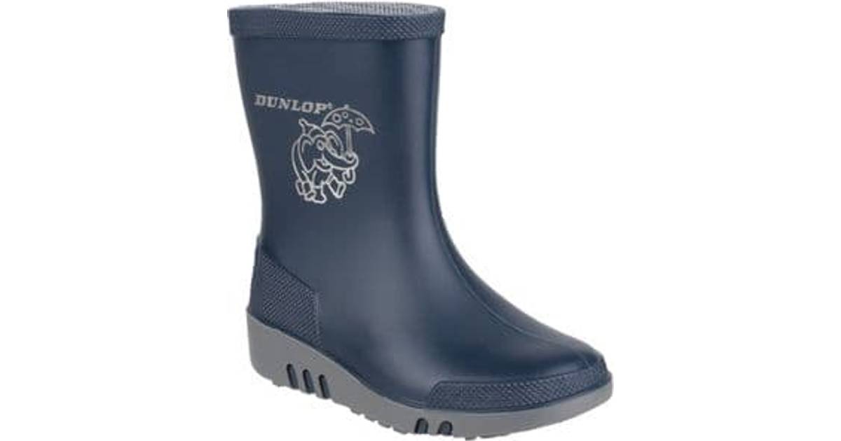 Dunlop Mini Elephant Wellington Boots - Blue/Grey • Pris »