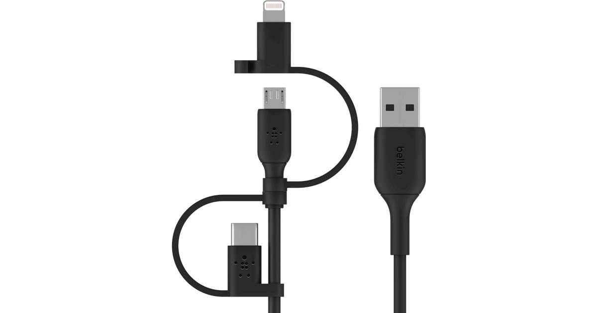 Belkin USB A-USB C/USB Micro B/Lightning 1m • Priser »