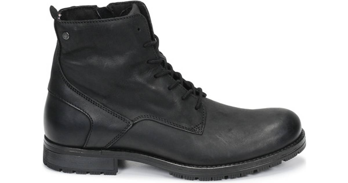 behandle Sæson Bank Jack & Jones Coat Leather Boots Black/Anthracite