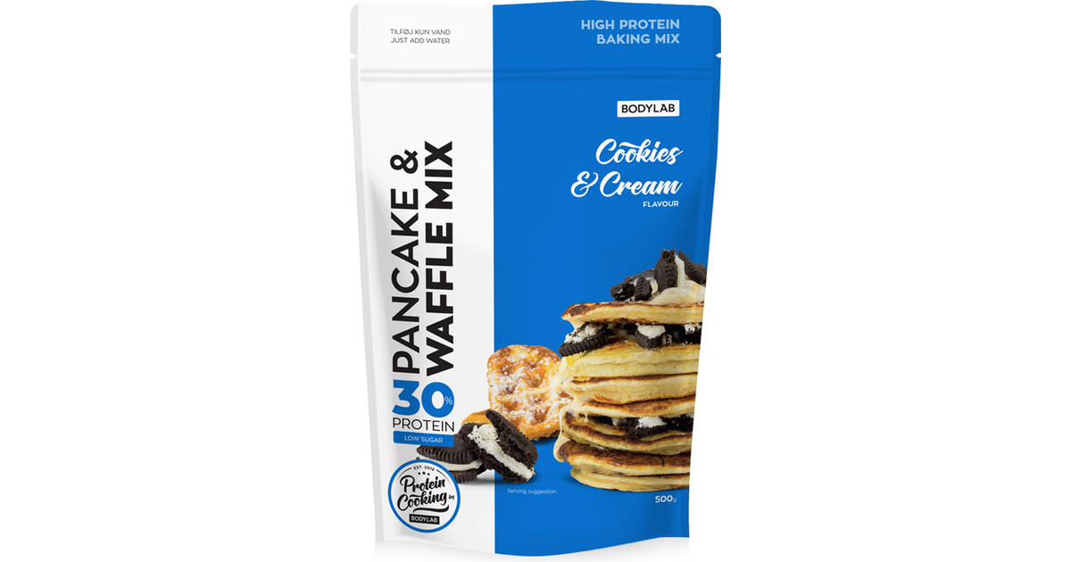 Bodylab Pancake & Waffle Mix Cookies & Cream 500g 1 stk • Pris »