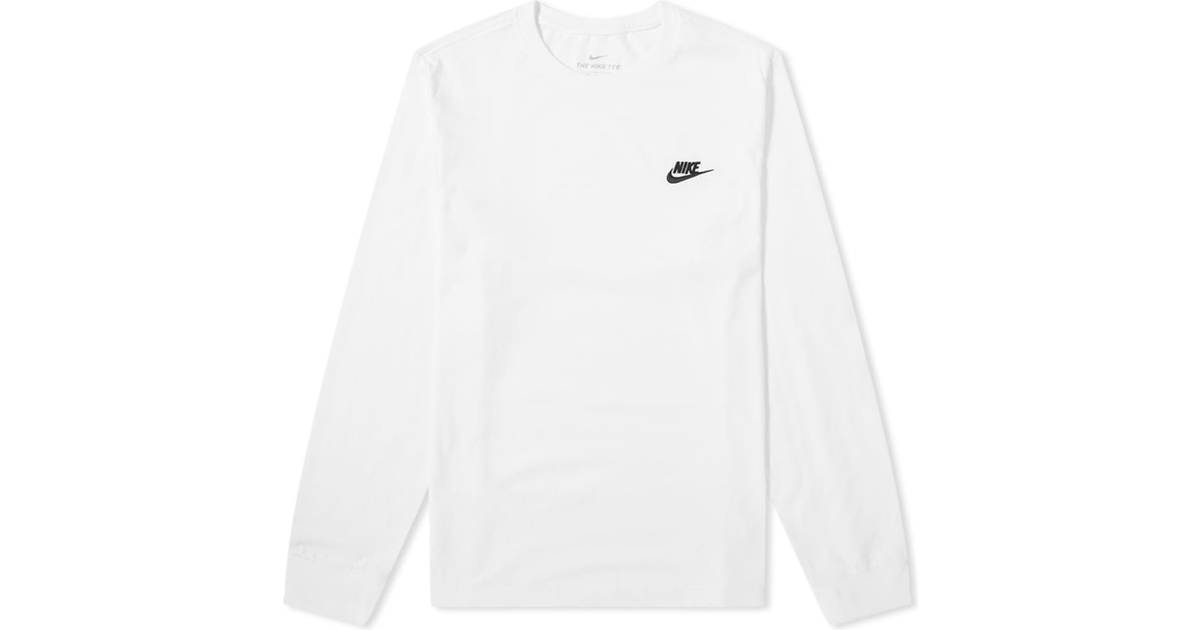 Nike Long Sleeve T-Shirt - White/Black • Se priser »