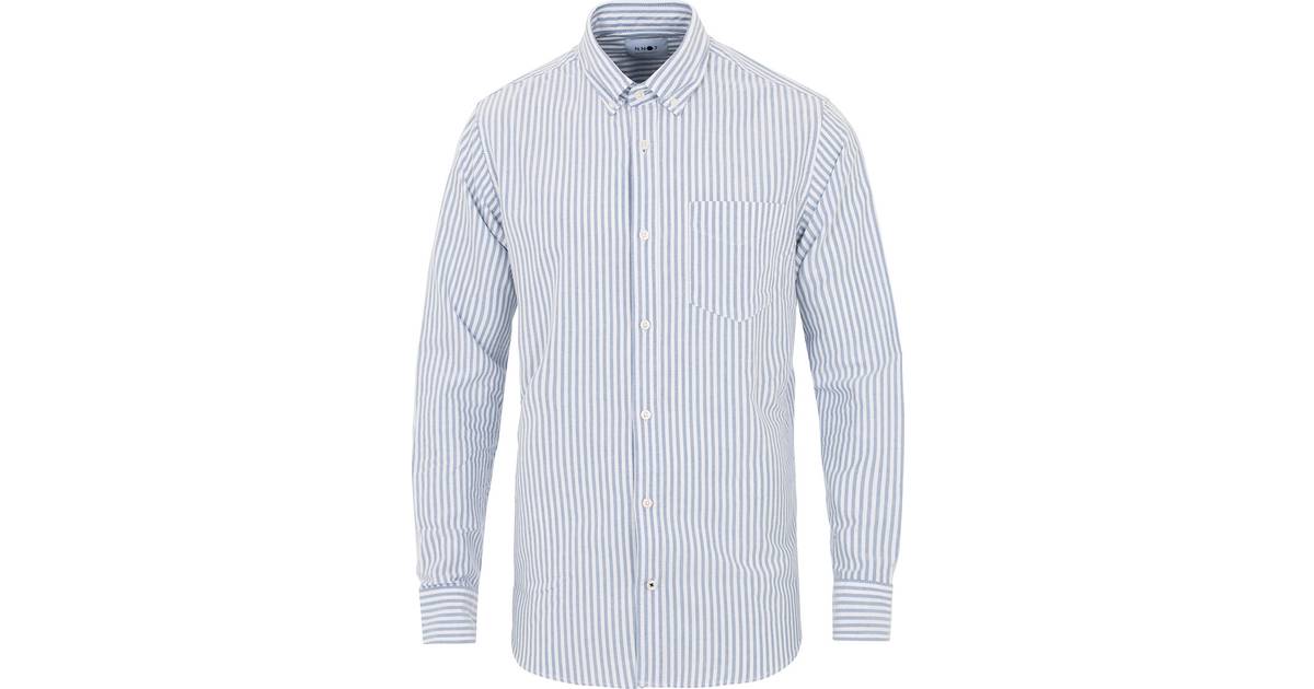 NN07 Levon Oxford Shirt - Blue Stripe • PriceRunner »