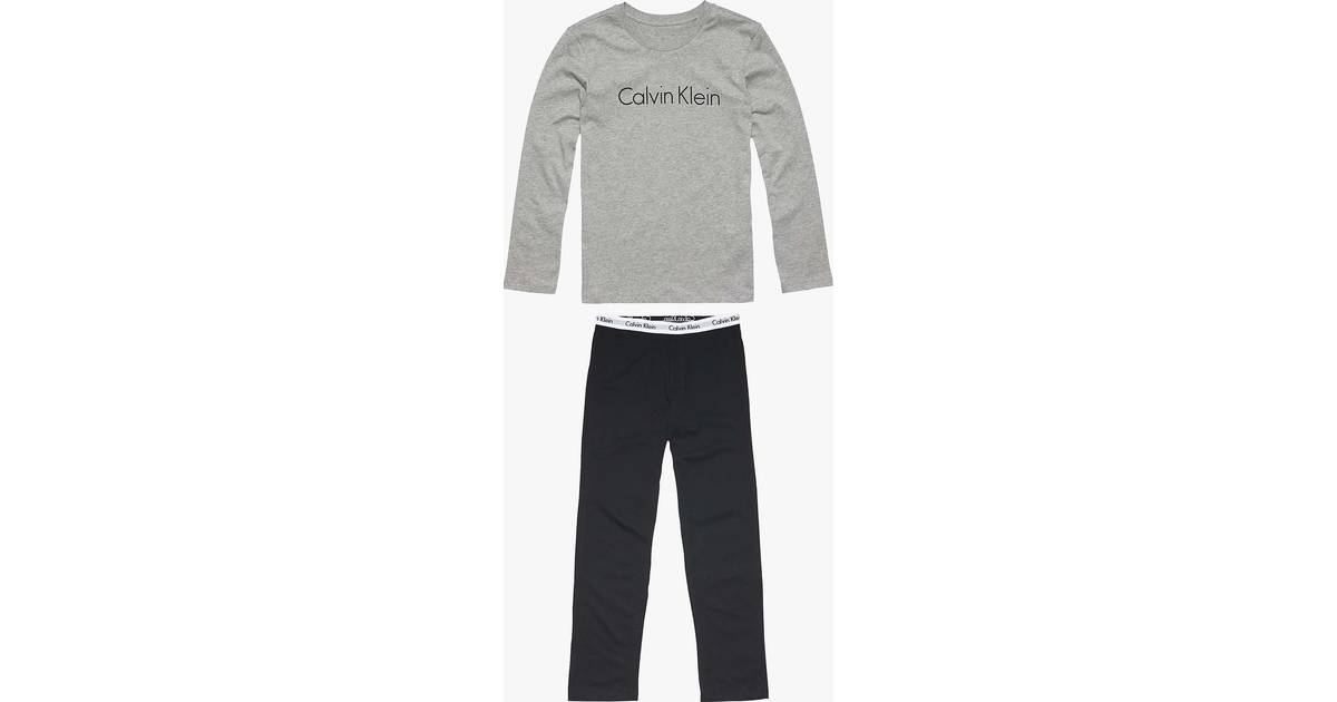 Calvin Klein Boy's Pyjamas Set - Grey Heather /Black (B70B700052-044) •  Pris »
