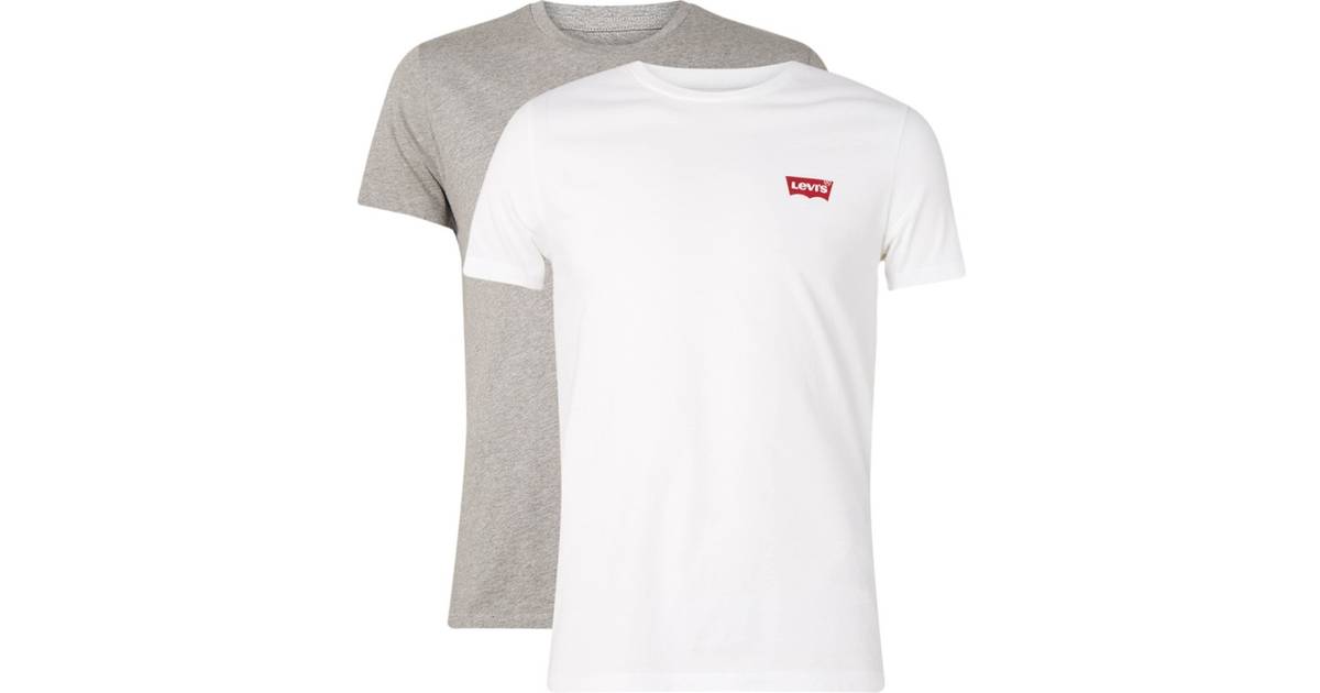 Levi's Crew Neck T-shirt - White/Grey • PriceRunner »