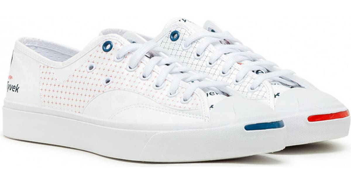 Converse Jack Purcell Rally with Tyvek Low Top - White/Fiery Red/Princess  Blue