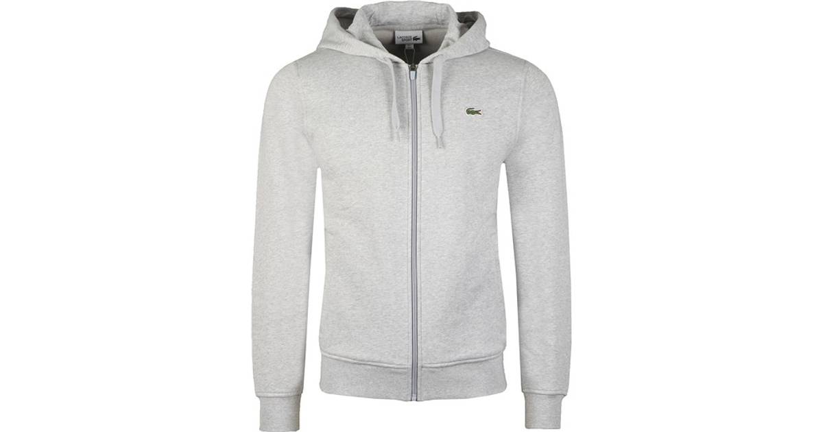 Lacoste Sport Hooded Lightweight Bi-material Sweatshirt - Grey Chine/Light  Grey
