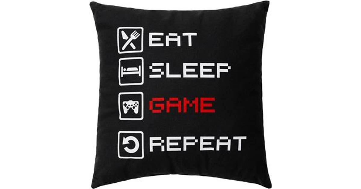 My Room Cushion with Gamerprint Eat + Sleep 30x6cm • Pris »