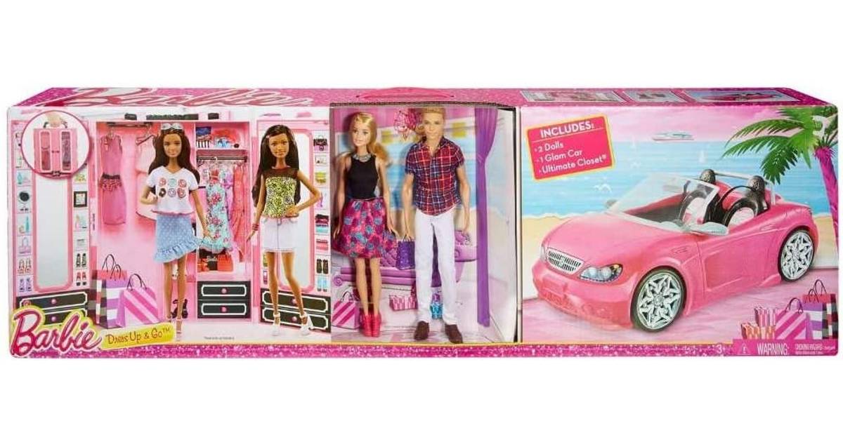 Barbie Dress Up & Go Ultimate Closet Glam Convertible & Barbie & Ken Dolls  • Pris »