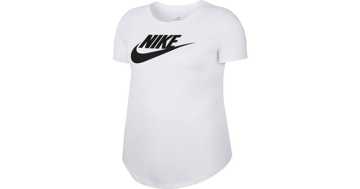 Nike Sportswear Essential Plus Size T-shirt Women's - White/Black • Pris »