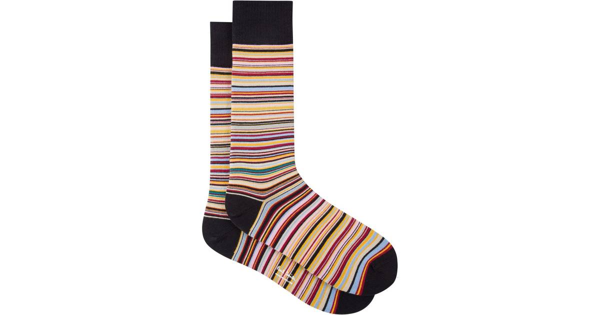 Paul Smith Narrow Signature Stripe Socks - Black/Multi • Pris »