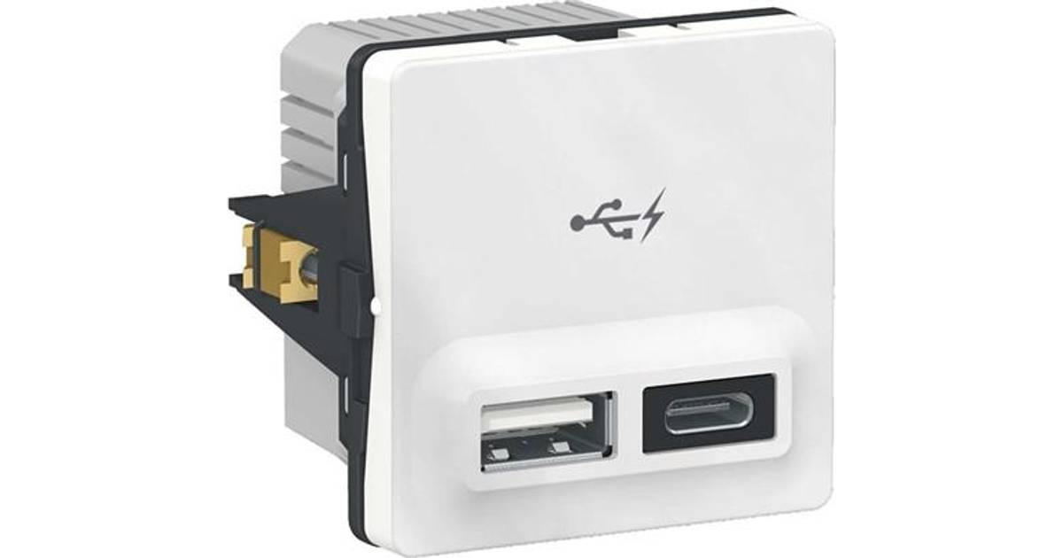 Schneider Electric Fuga 506D6702 USB-lader A+C 2,4A • Pris »