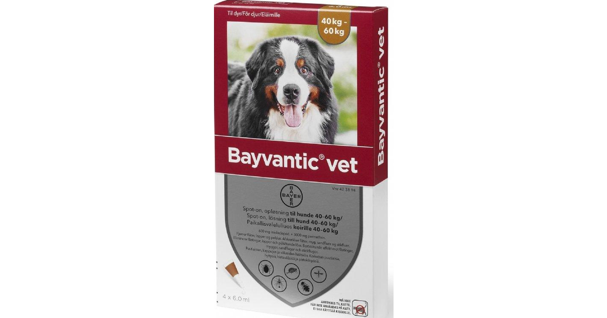 Bayvantic Vet Dog 40-60kg 4x6.0ml • Se PriceRunner »